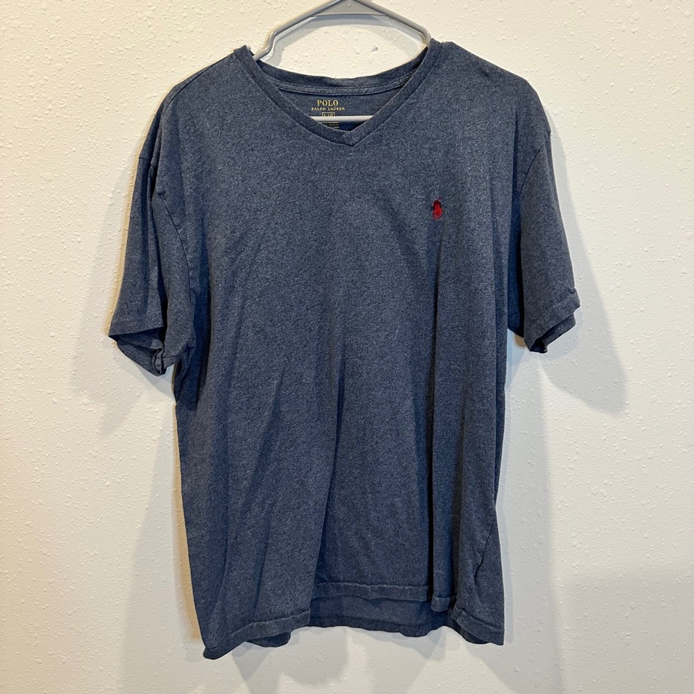 Lot of Polo Ralph Lauren T-Shirt Men Large Black Blue V-Neck Cotton Classic Logo - Picture 6 of 16
